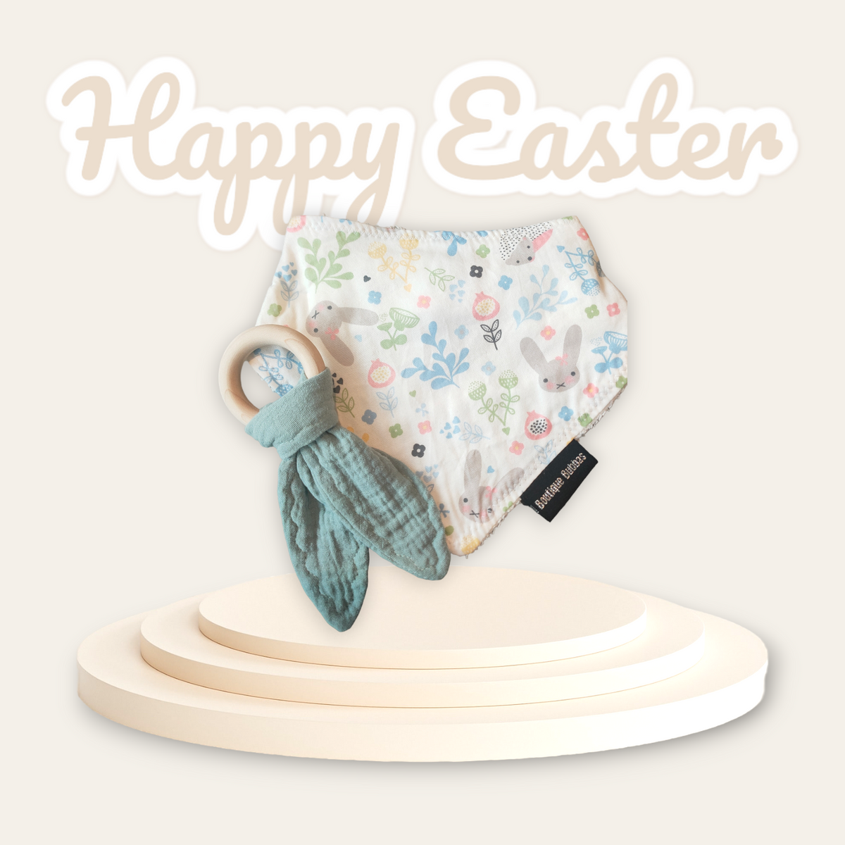 Easter bib teether set