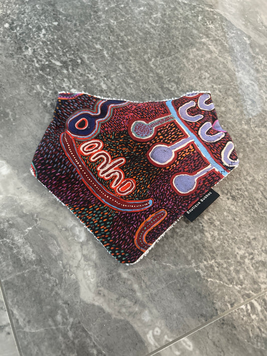 Purple indigenous Bandana Dribble Bib