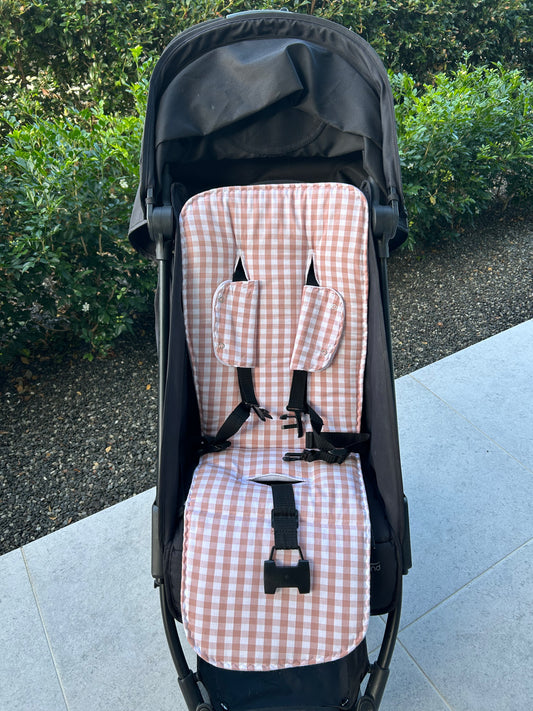 Pink Gingham  Universal pramliner set