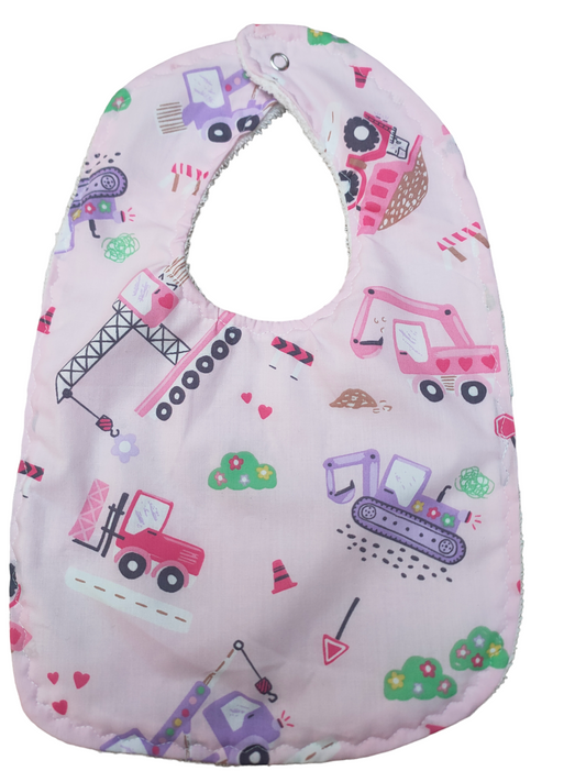 Pink Trucks Traditional Feeding Bibs