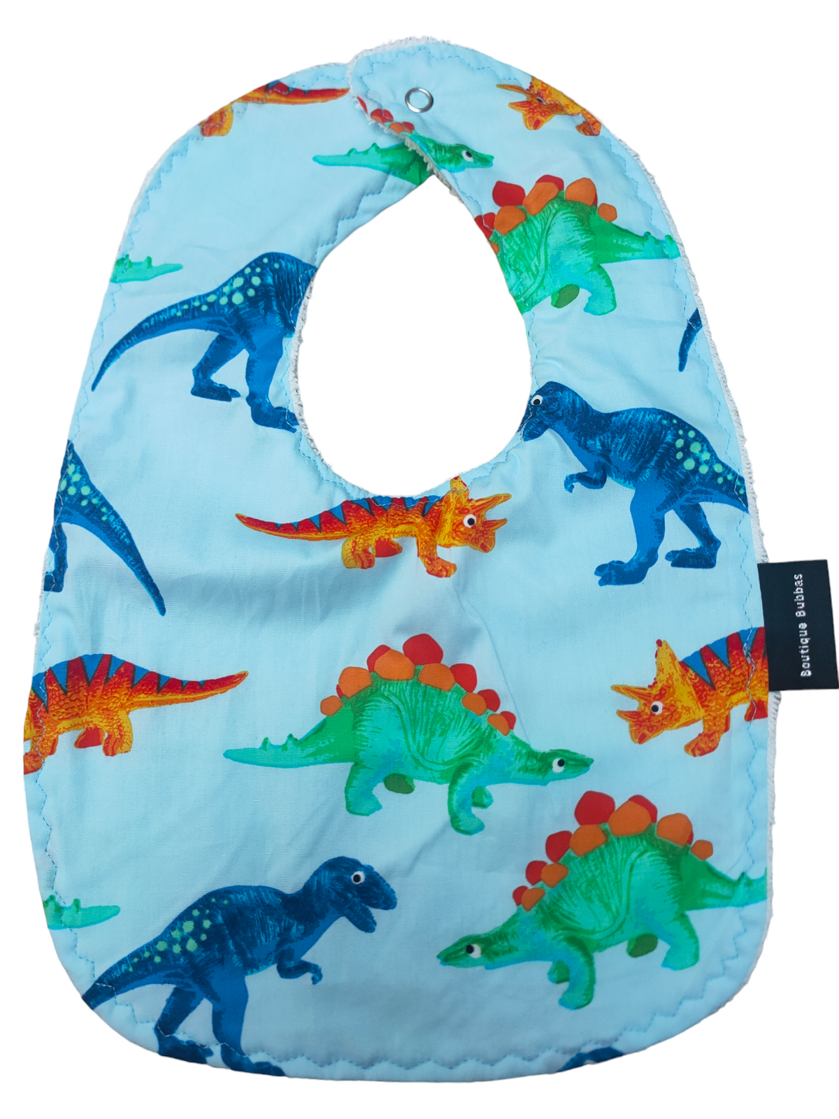 Blue Dino Traditional Feeding Bibs