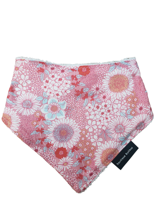 Peach Floral Bandana Dribble Bib