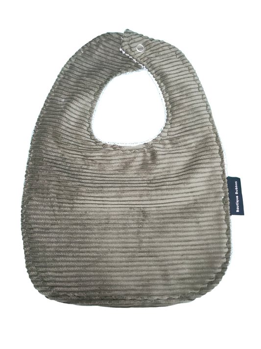 Army Green  Corduroy Traditional Feeding Bibs